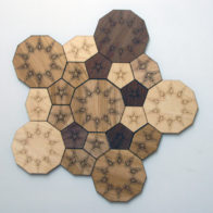 Set of laser cut tiles designed for interactive exhibit at Royal Society Summer Show 2009, Richard Henry