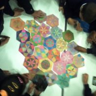 School workshop exploring symmetry and pattern led by Richard Henry and Adam Williamson.
